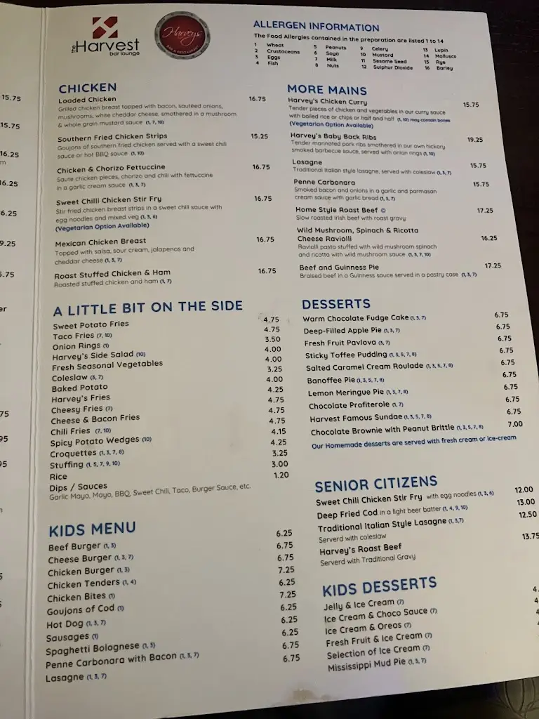 Menu_The Harvest_Balbriggan_image_1