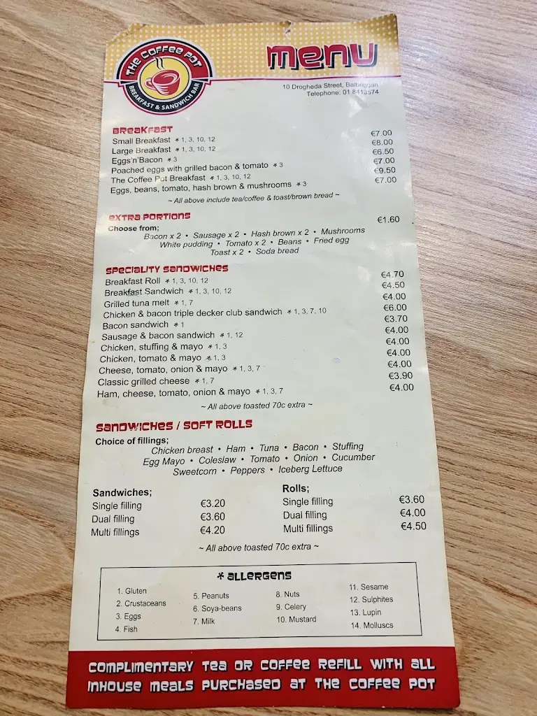 Menu_The Coffee Pot_Balbriggan_immagine_1