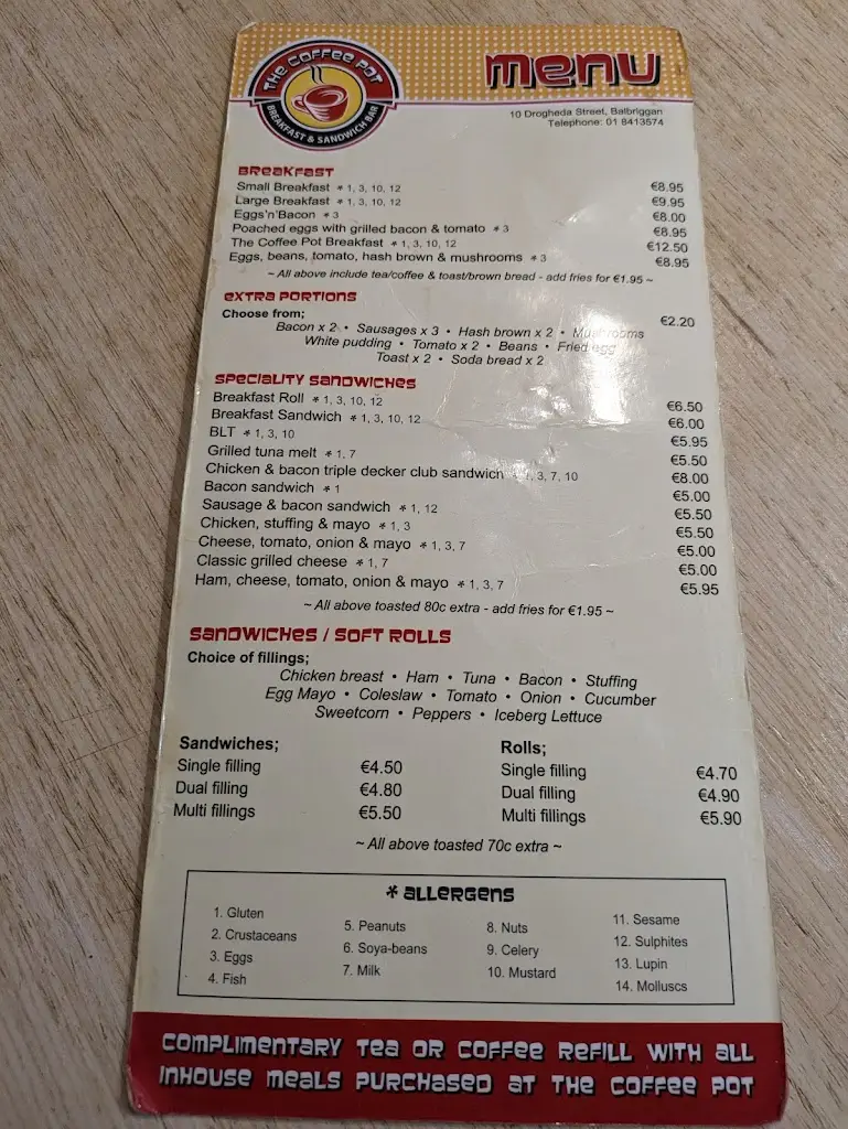 Menu_The Coffee Pot_Balbriggan_immagine_2