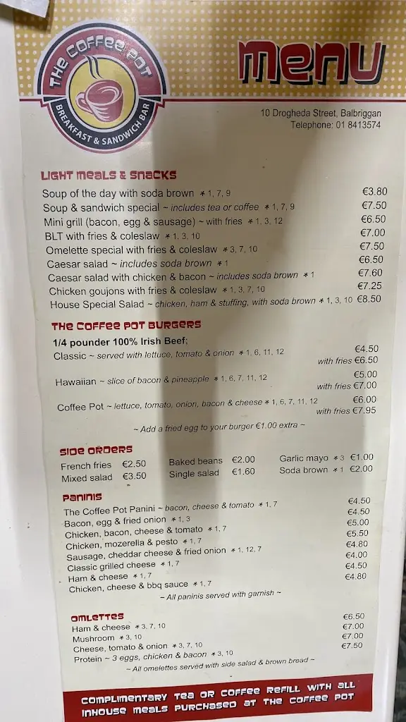 Menu_The Coffee Pot_Balbriggan_immagine_3
