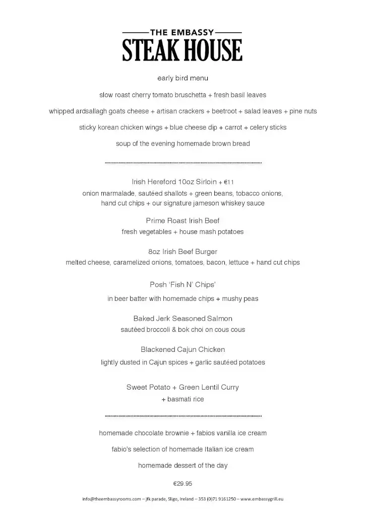 Menu_Embassy Steakhouse Restaurant_Collooney_image_3