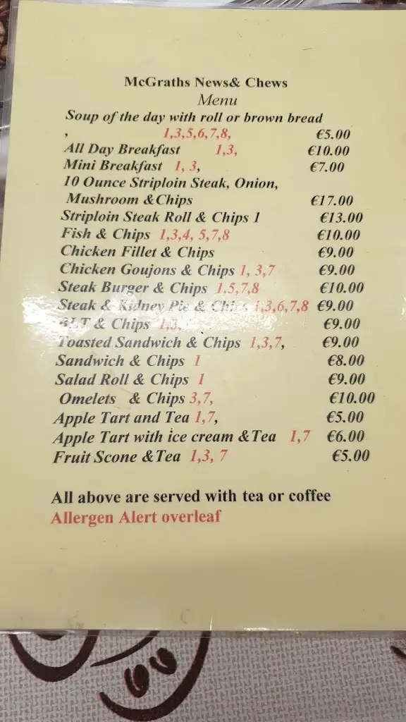 Menu_News and chews_Ballyragget_immagine_1