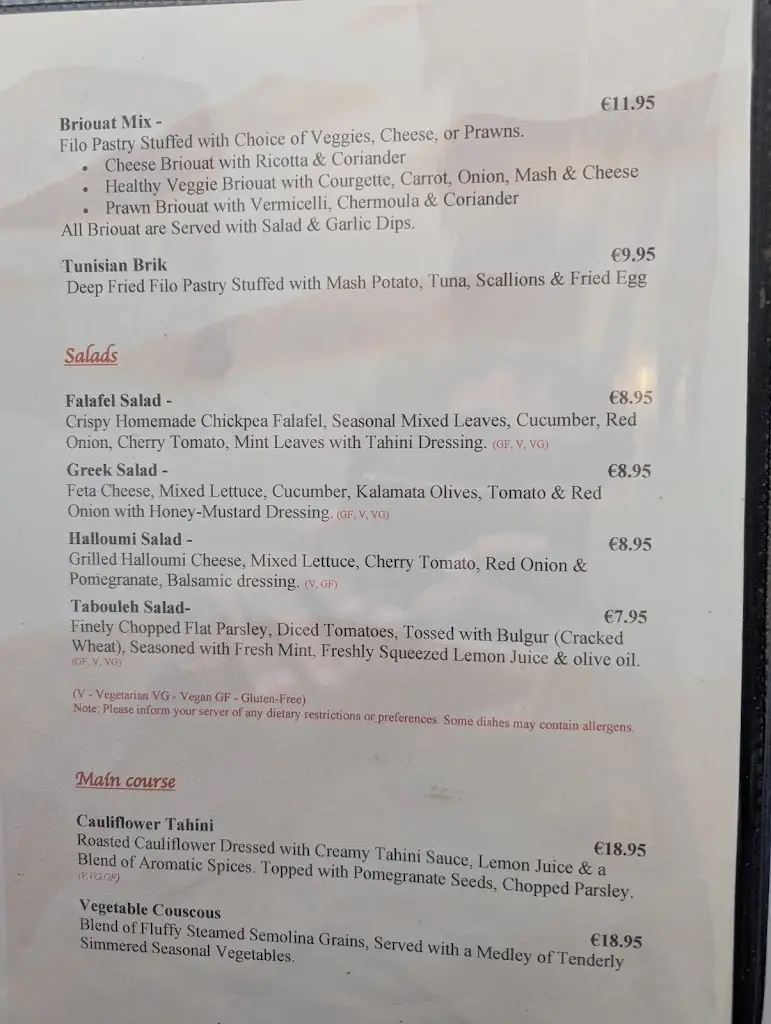 Menu_Sahara Restaurant_An Iarmhí_image_1