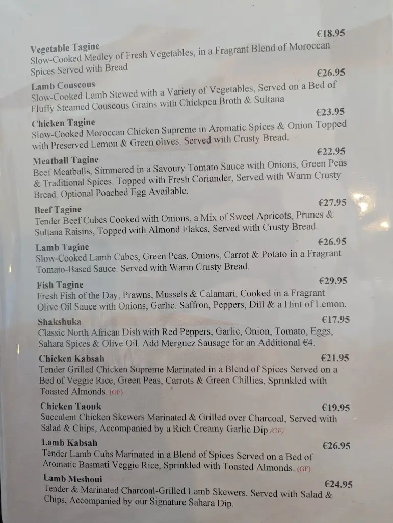 Menu_Sahara Restaurant_An Iarmhí_image_2