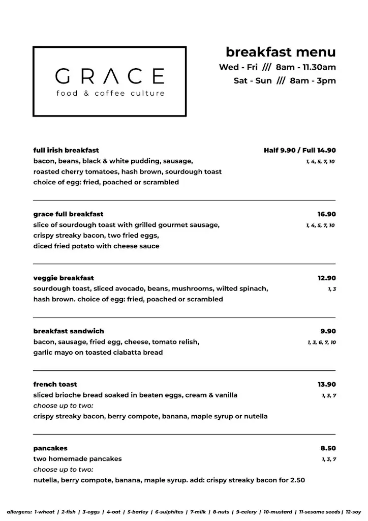 Menu_Grace Food & Coffee Culture_An Iarmhí_imagen_1