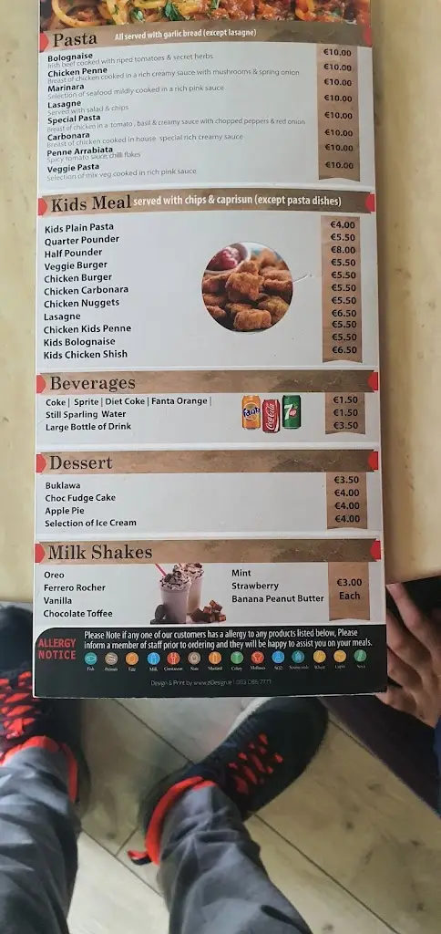 Menü_Turkish Grill Mullingar_An Iarmhí_Bild_1