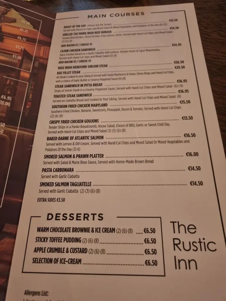 Menu_The Rustic Inn_Ballymahon_image_2
