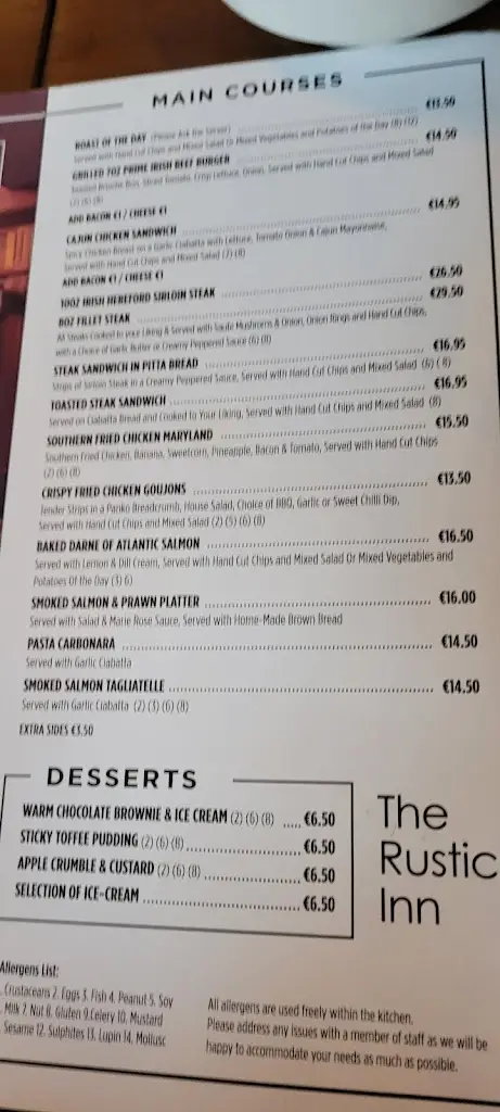 Menu_The Rustic Inn_Ballymahon_image_4