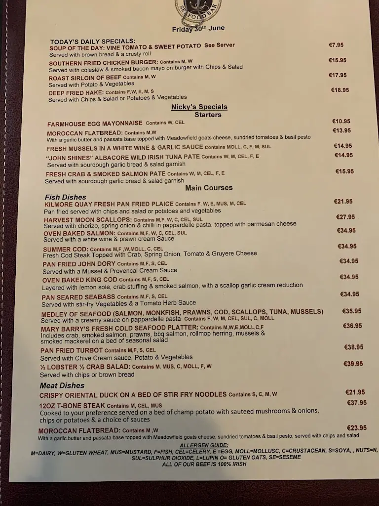 Menu_Mary Barry's Bar_Ballygerry_image_1