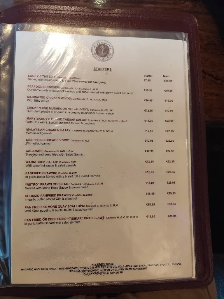 Menu_Mary Barry's Bar_Ballygerry_image_4