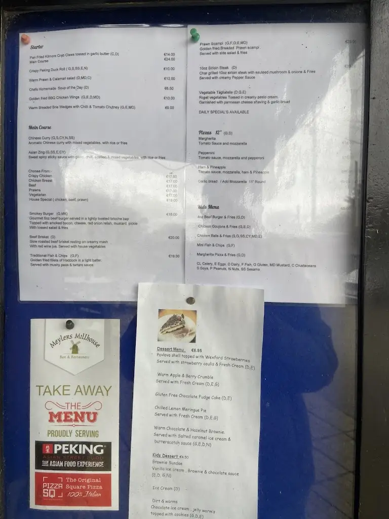 Menu_Meyler's Millhouse Bar and Restaurant_Ballygerry_image_1