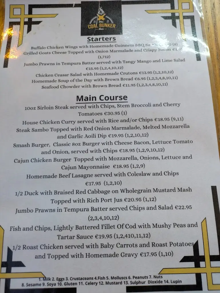 Menu_The Coal Bunker Bar_Ballygerry_image_1