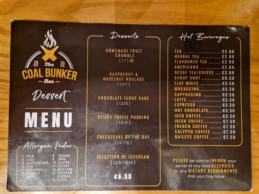 Menu_The Coal Bunker Bar_Ballygerry_image_4