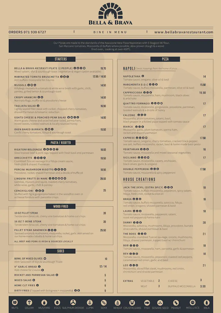 Menu_Bella & Brava Restaurant_Collooney_image_1