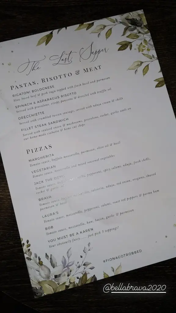 Menu_Bella & Brava Restaurant_Collooney_image_4