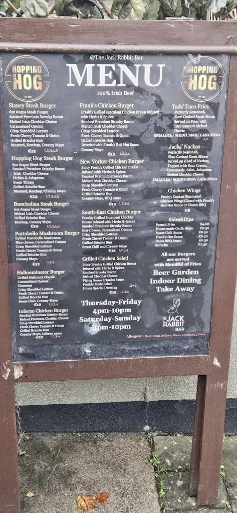Menu_The Jack Rabbit Bar_Bunclody_image_2