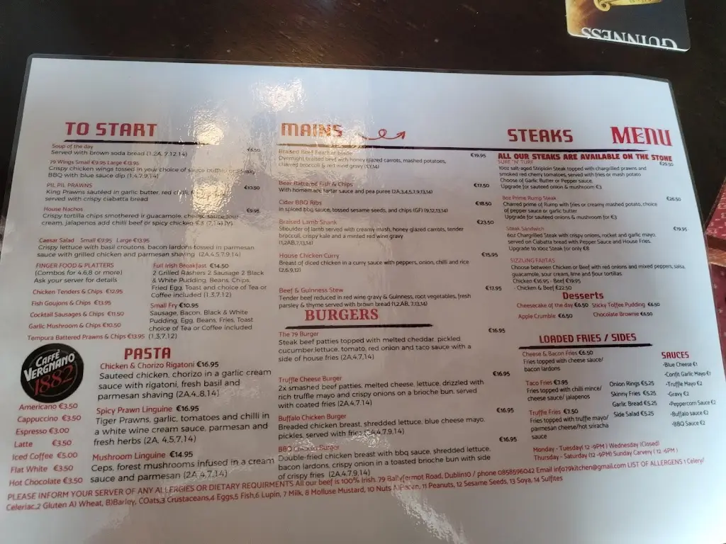 Menu_The 79 Inn_Ballyfermot_image_1