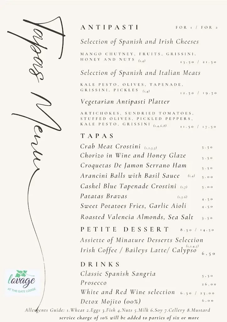 Menu_Lovage at the Gate Lodge Cafe_Boyle_image_1