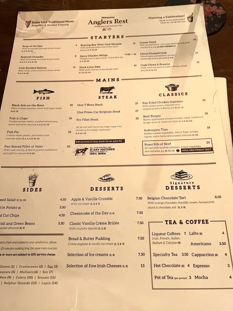Menu_Wrights Anglers Rest_Ballyfermot_imagen_3