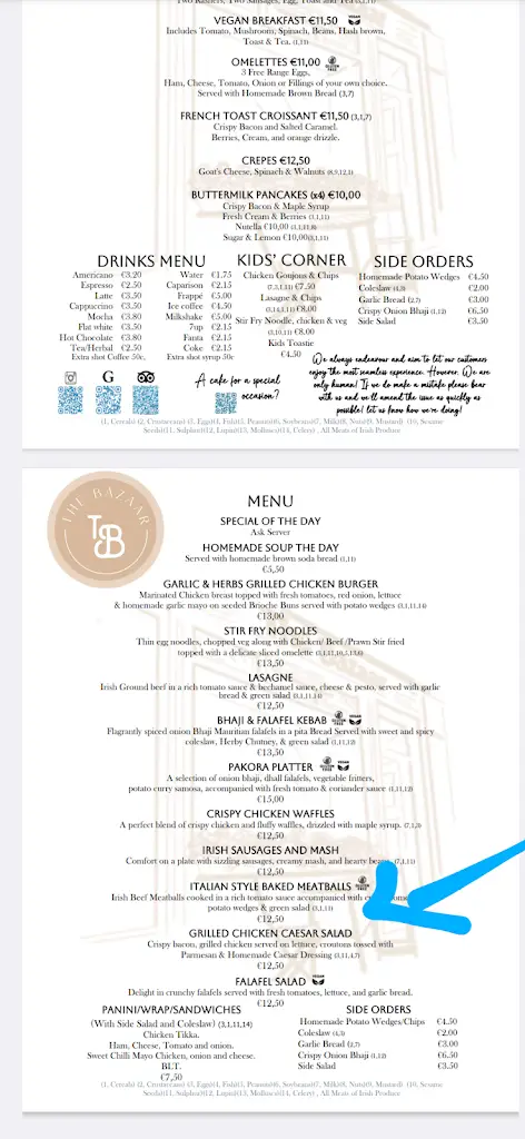 Menü_The Bazaar_Boyle_Bild_1