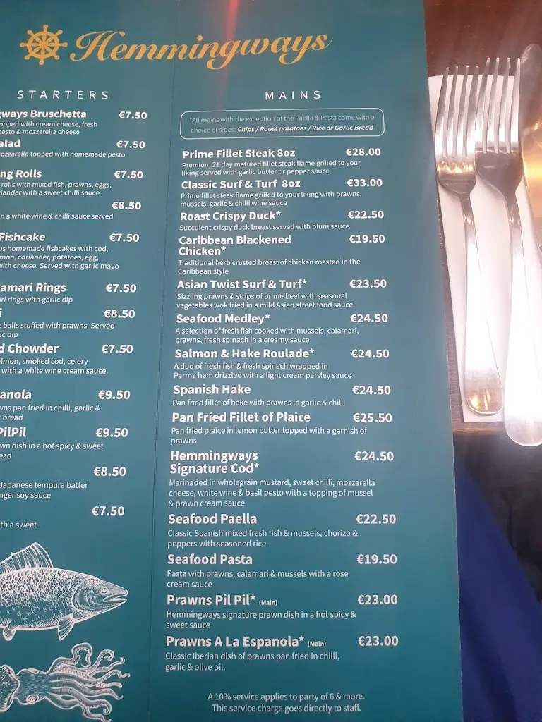 Menu_Hemmingways Restaurant Clontarf_Bayside_image_3