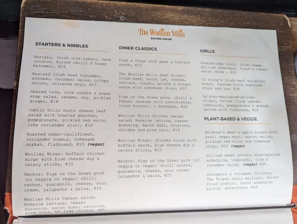 Menu_The Woollen Mills_Bayside_image_1