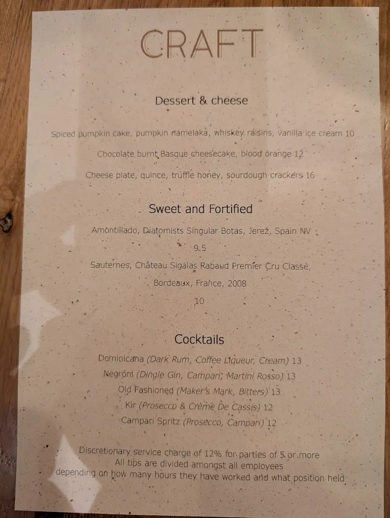 Menu_Craft Restaurant_Ballyboden_imagen_2