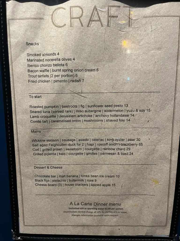 Menu_Craft Restaurant_Ballyboden_imagen_3
