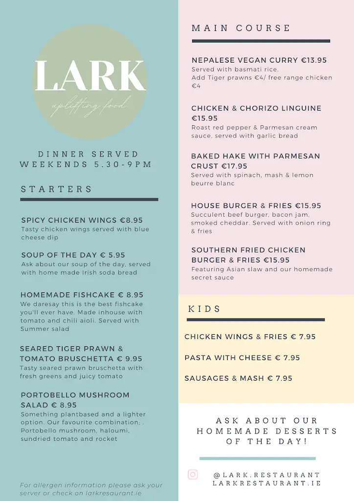 Menu_Lark Cafe Restaurant_Ballyboden_image_4