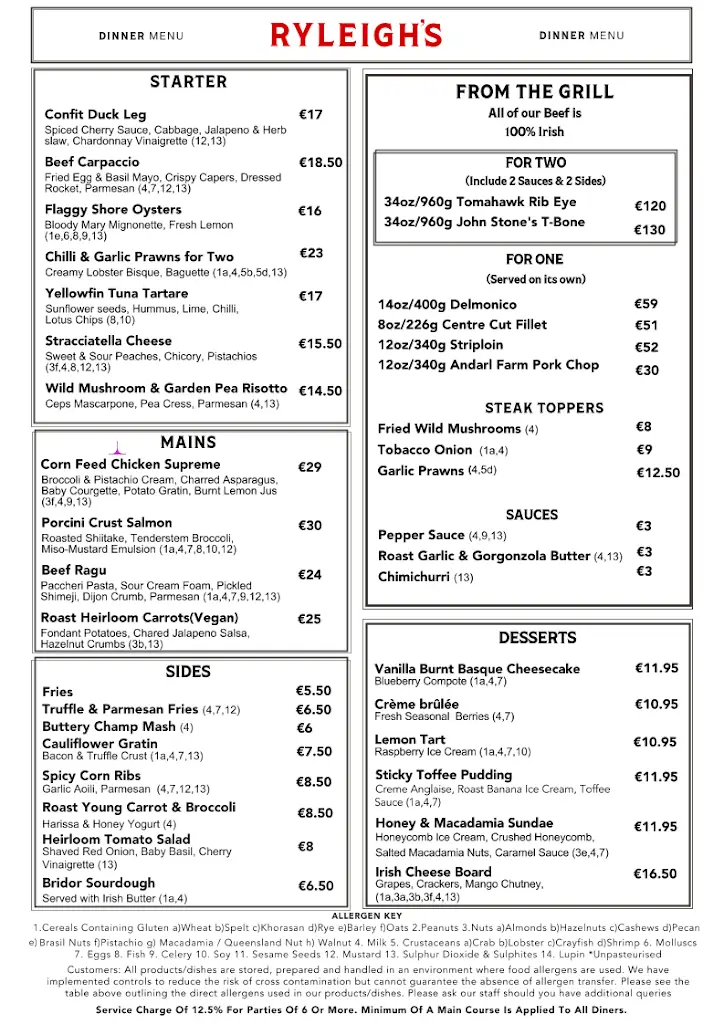 Menu_Ryleigh's Rooftop Steakhouse_Ballyboden_image_1