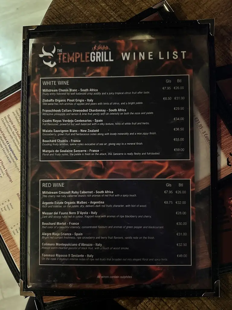 Menu_The Temple Grill Restaurant_Ballyboden_immagine_1