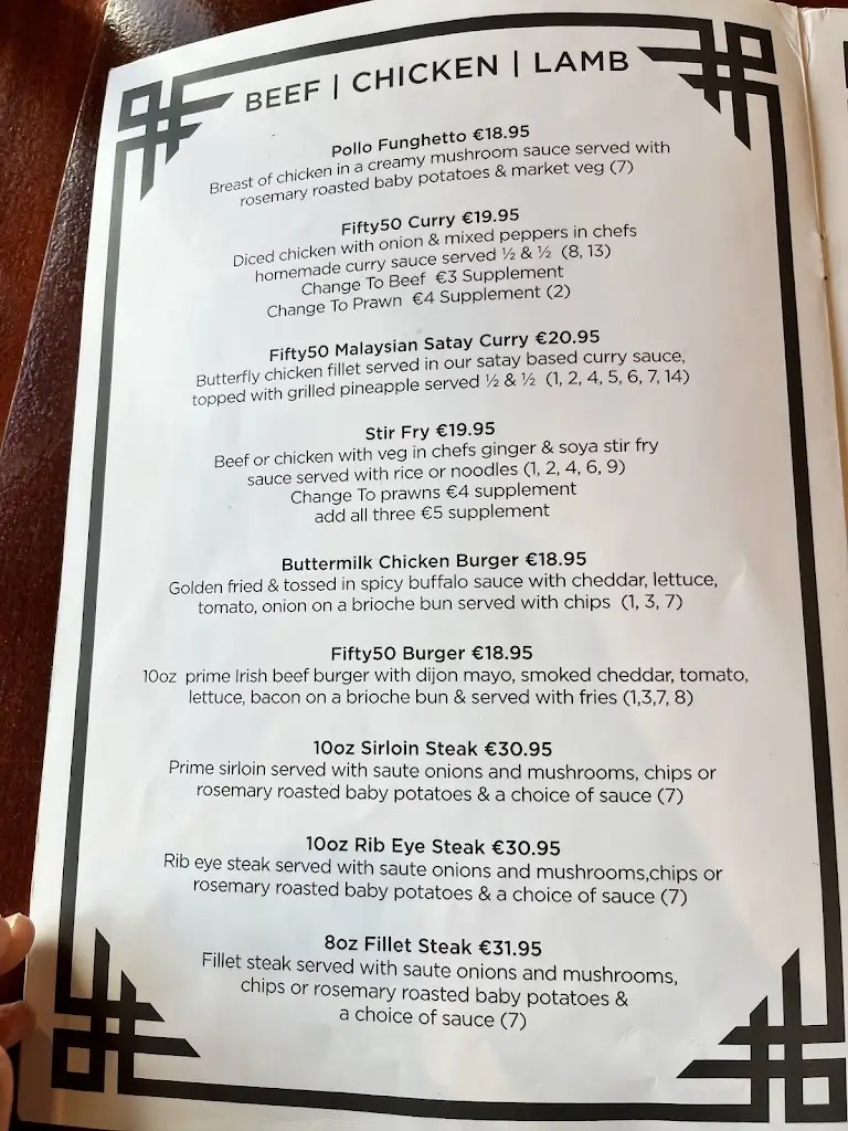 Menu_Fifty 50 Templeogue_Ballyboden_image_4