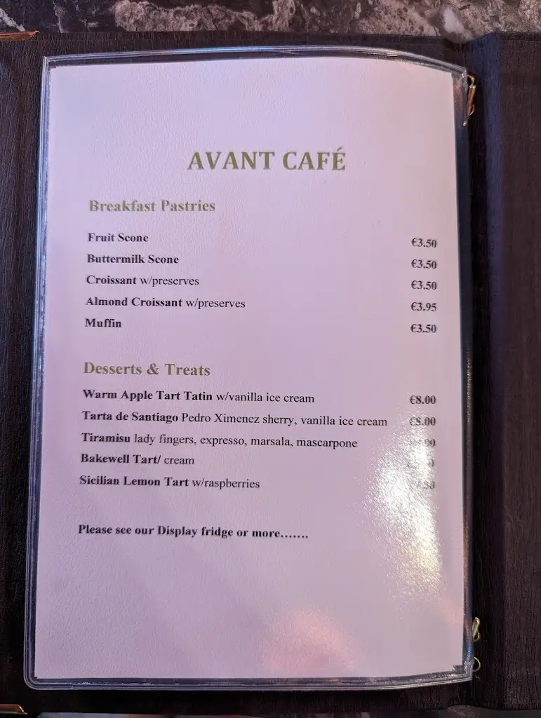 Menu_Avant Cafe/Restaurant_Ballyboden_immagine_4