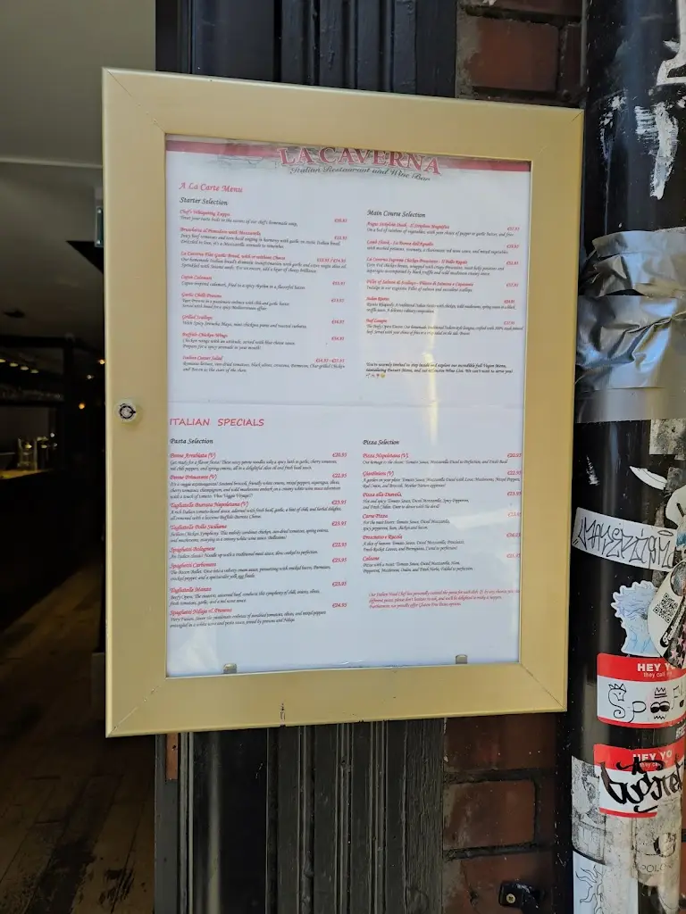 Menu_La Caverna Restaurant and Wine Bar_Ballyboden_imagen_2