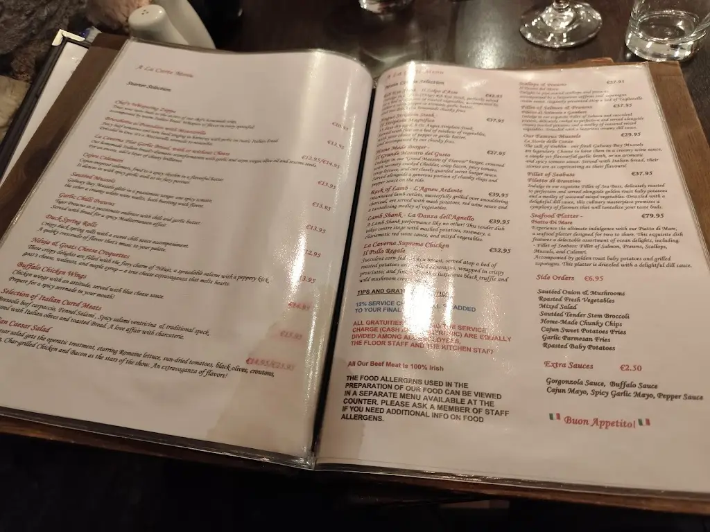 Menu_La Caverna Restaurant and Wine Bar_Ballyboden_imagen_4