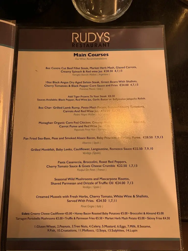 Menü_Rudys Restaurant_Blanchardstown_Bild_2