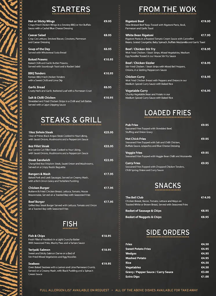 Menu_The Bell Bar & Restaurant_Blanchardstown_image_1