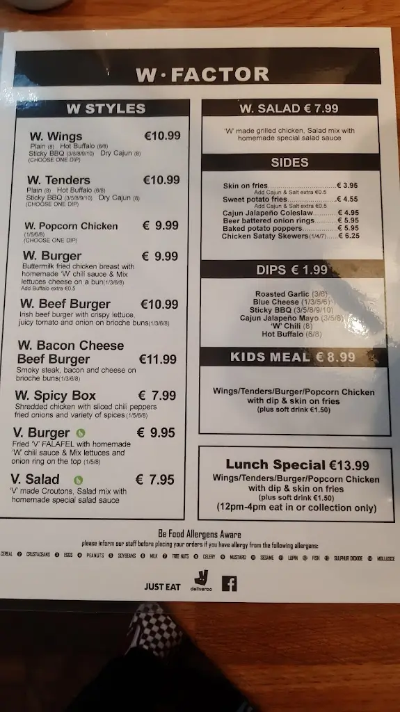 Menu_W.Factor Blanchardstown village_Blanchardstown_image_1