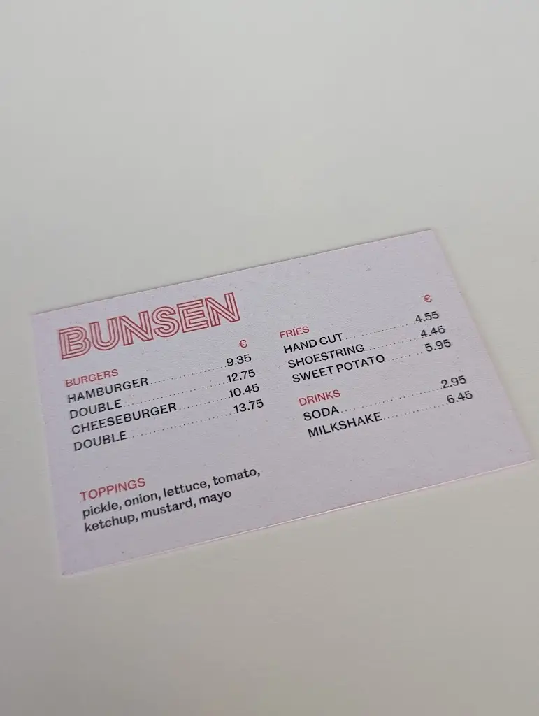 Menü_Bunsen Blanchardstown_Blanchardstown_Bild_1
