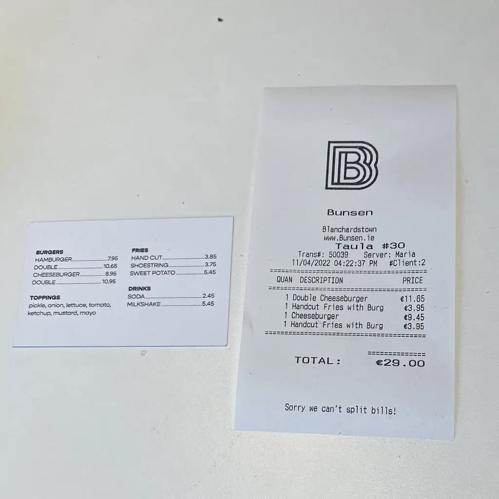 Menü_Bunsen Blanchardstown_Blanchardstown_Bild_4