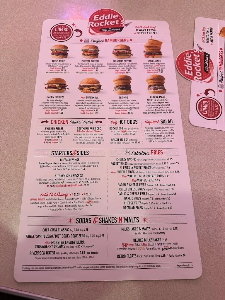 Menu_Eddie Rocket's_Blanchardstown_immagine_1