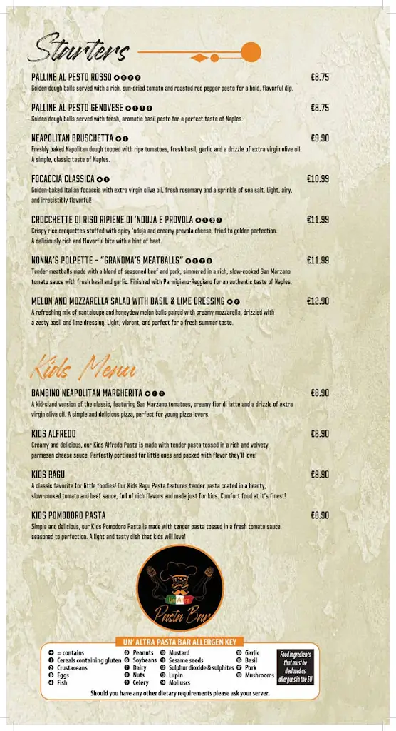 Menu_Un Altra Pasta Bar Restaurant Blackrock_Blackrock_image_2