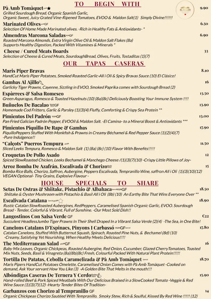 Menu_EL CELLER Tapas Restaurant & Wine Bar_Blackrock_image_1