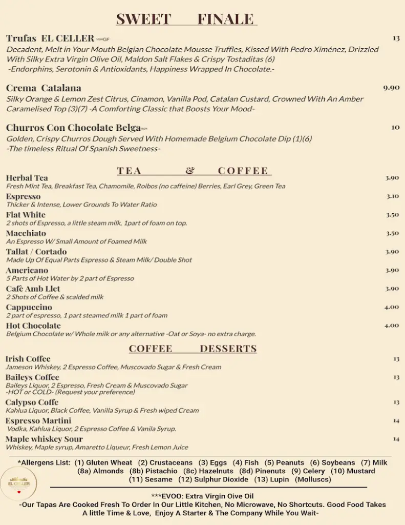 Menu_EL CELLER Tapas Restaurant & Wine Bar_Blackrock_image_2