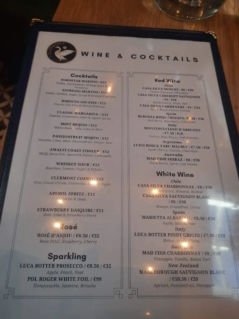 Menu_The Clermont_Blackrock_imagen_3