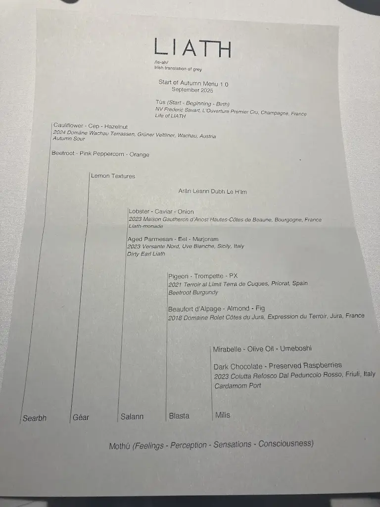 Menu_Liath Restaurant_Blackrock_image_1