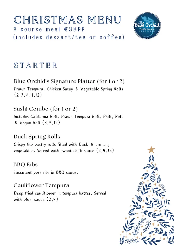 Menu_The Blue Orchid Restaurant_Blackrock_imagen_1