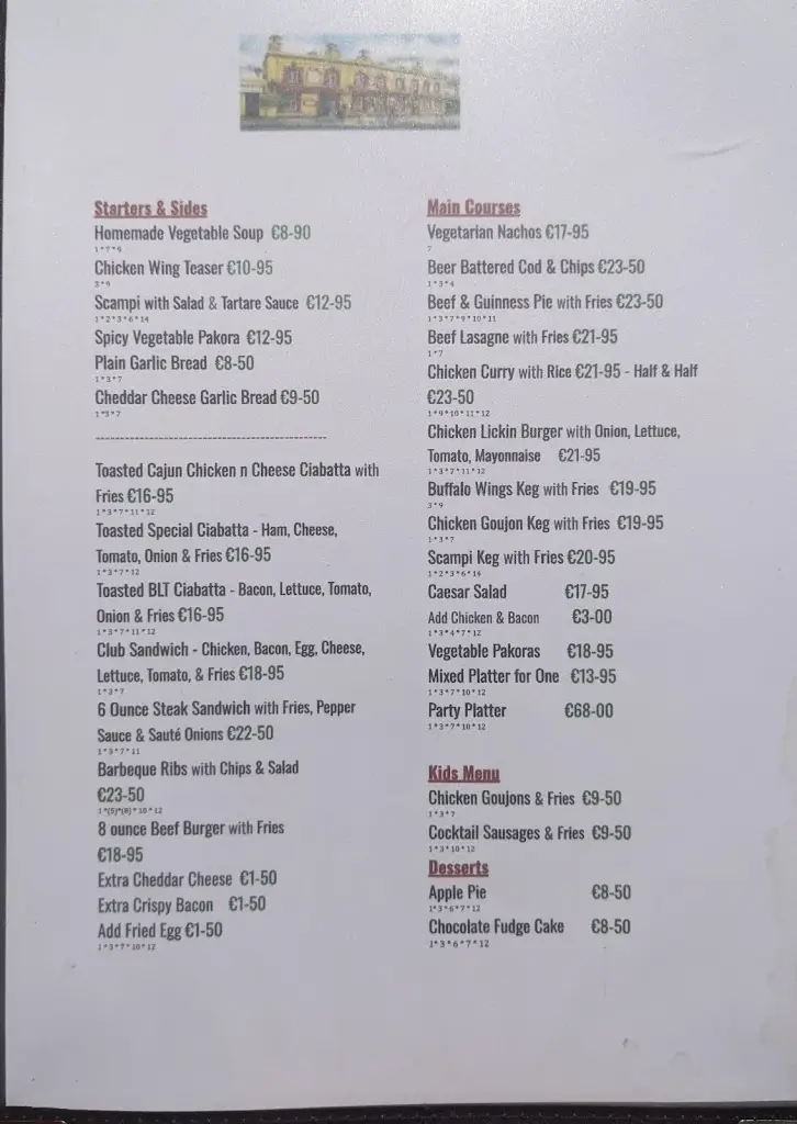 Menu_The Old Punch Bowl_Booterstown_image_1