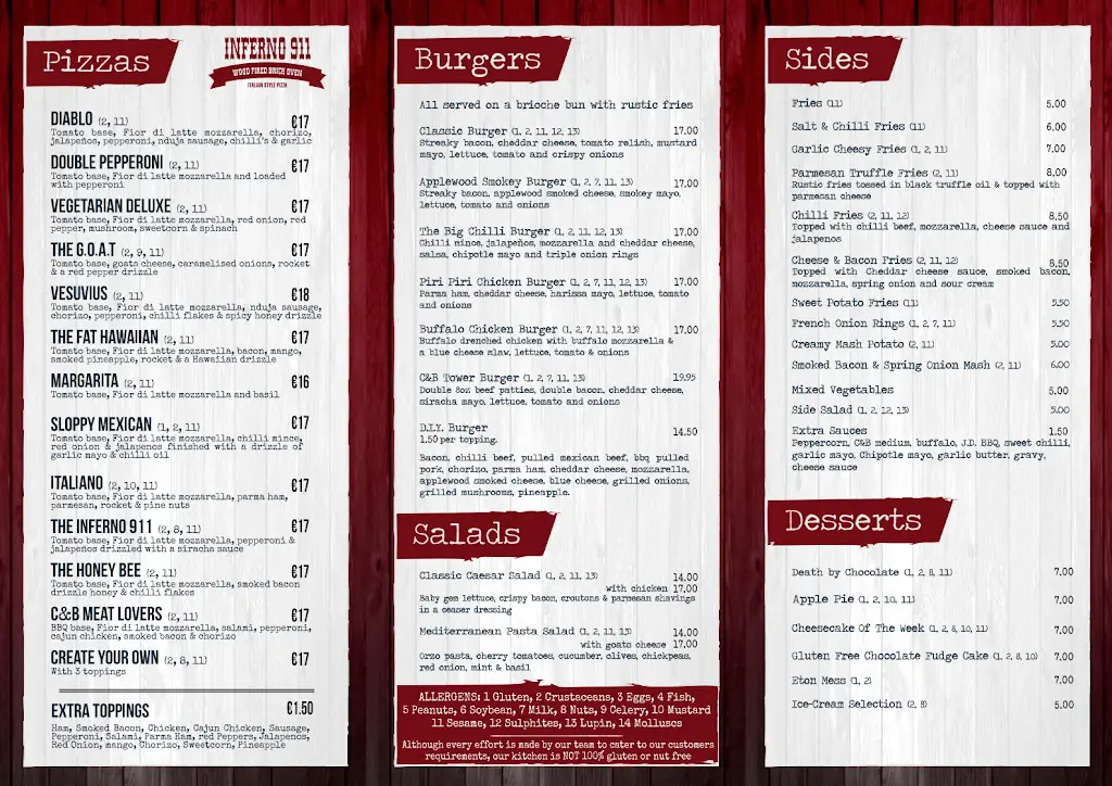 Menu_The Cock and Bull Coolock_Bonnybrook_image_1
