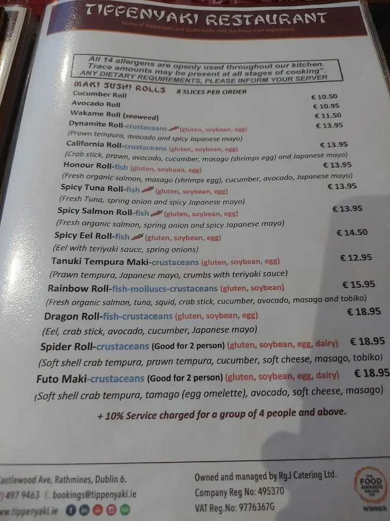 Menu_Tippenyaki Restaurant Rathmines_Bonnybrook_image_4